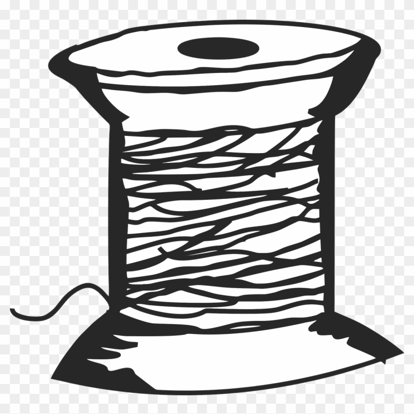 Threads Drawing Cotton Reel - Bobina De Hilo Png Clipart #2876421