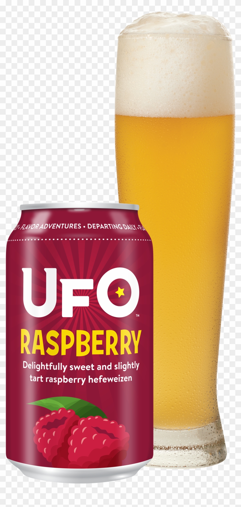 Ufo Raspberry 12oz Can & Glass, Pdf - Wheat Beer Clipart