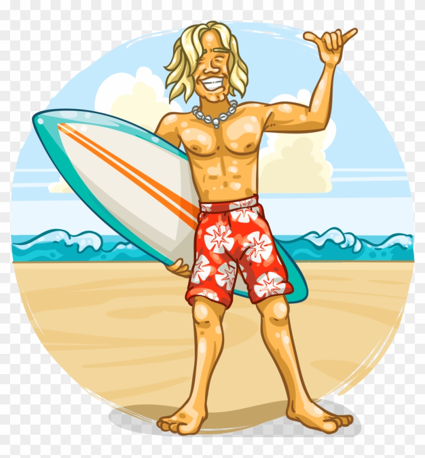 Picture Free Stock Item Detail Itembrowser Surfs Up - Surfer Dude Cartoon Clipart #2877004