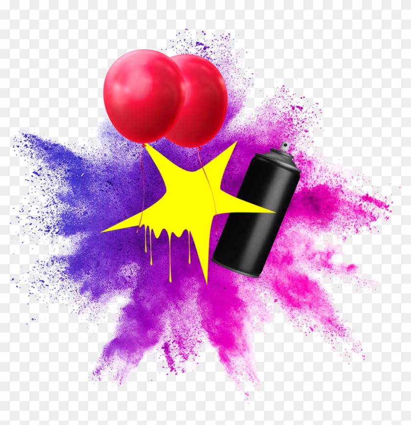 Graffiti Stars Parties Main - Explosion Rosado Y Morado Clipart #2877125