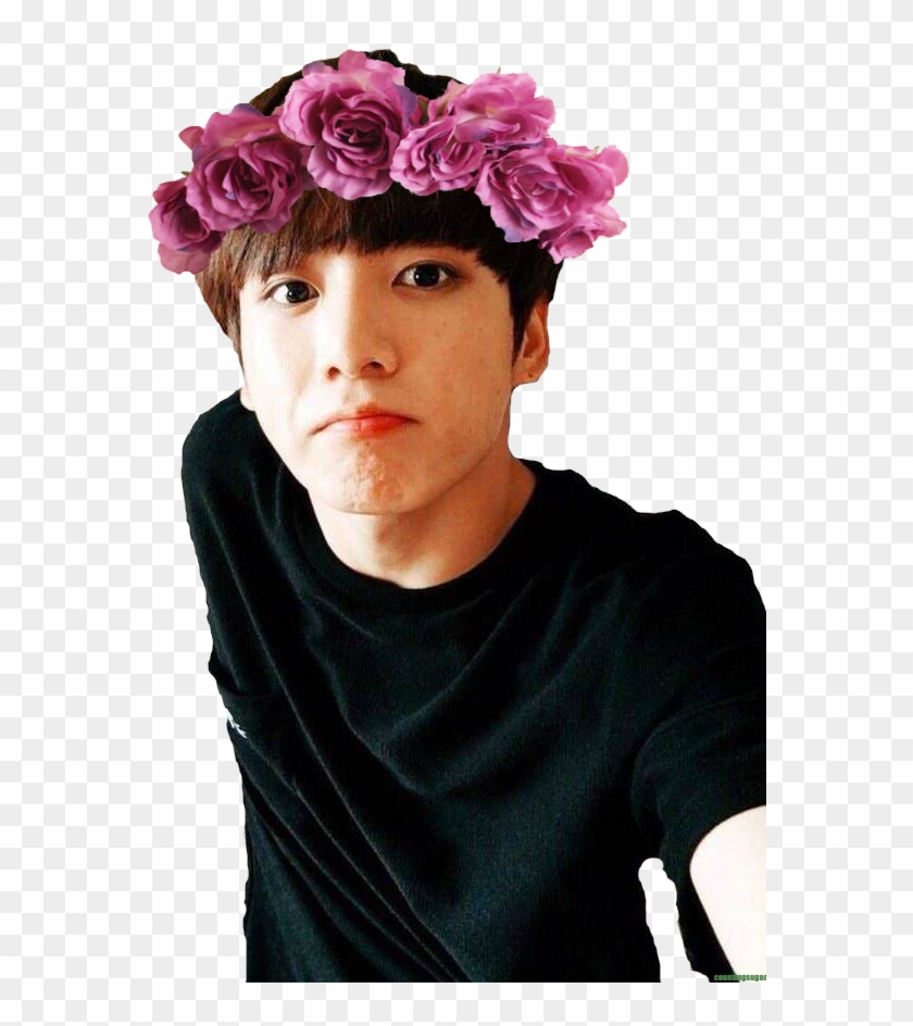 Jungkook Bts K - Jungkook Flower Crown Png Clipart
