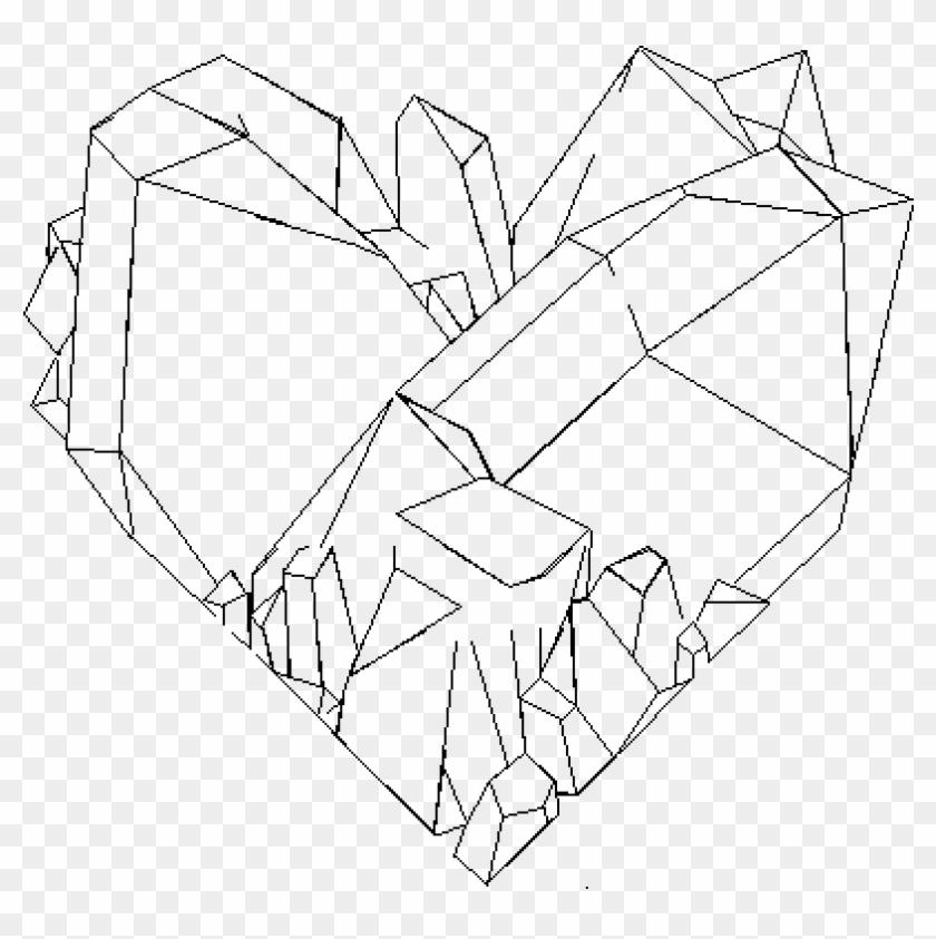 Image Freeuse Download Crystal Line Art Transprent - Crystal Heart Drawing Clipart #2878476
