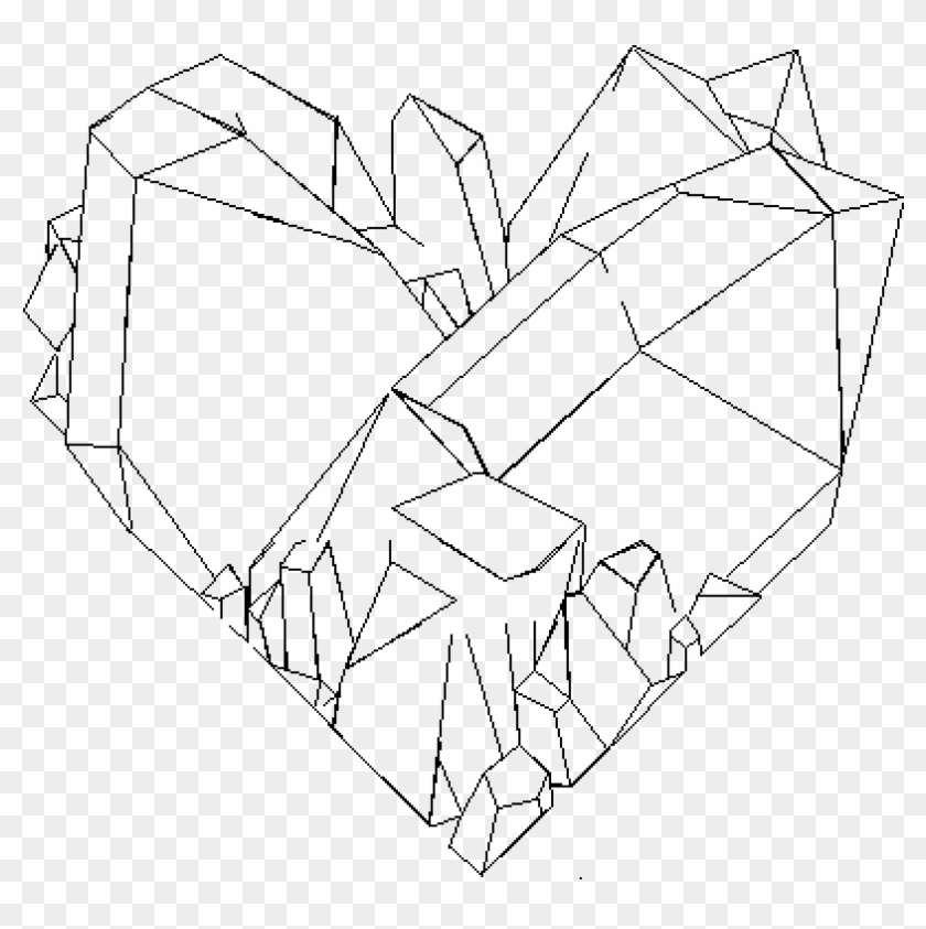 Image Freeuse Download Crystal Line Art Transprent - Crystal Heart Drawing Clipart