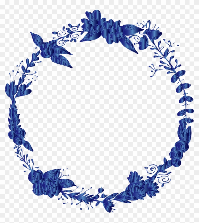 #mq #blue #flowers #flower #ring #circle - Blue Wreath Png Clipart #2878572