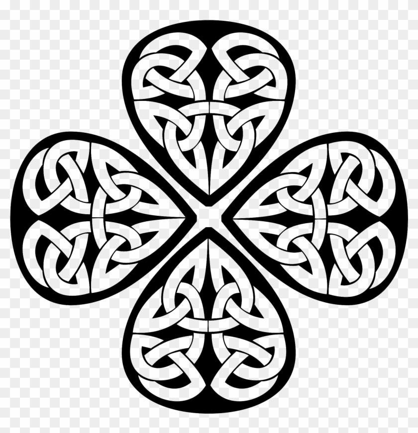 Clip Royalty Free Stock Four Leaf Clover Black And - Celtic Three Leaf Clover - Png Download