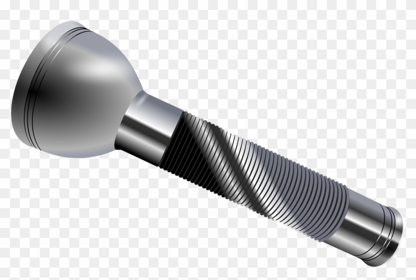 Light Flash Torch Metal Png Image - Flashlight Object Oppose Clipart #2880603