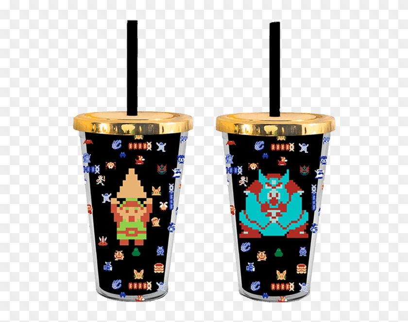 The Legend Of Zelda 8-bit Tumbler With Straw - Legend Of Zelda Tumbler Clipart #2881817
