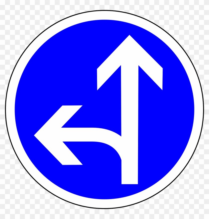 Go Straight Or Sign, - Go Straight Or Left Clipart