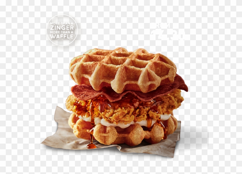 All Prices Are Inclusive Of 6% Service Tax And Quoted - Kfc Zinger Waffle Burger Clipart