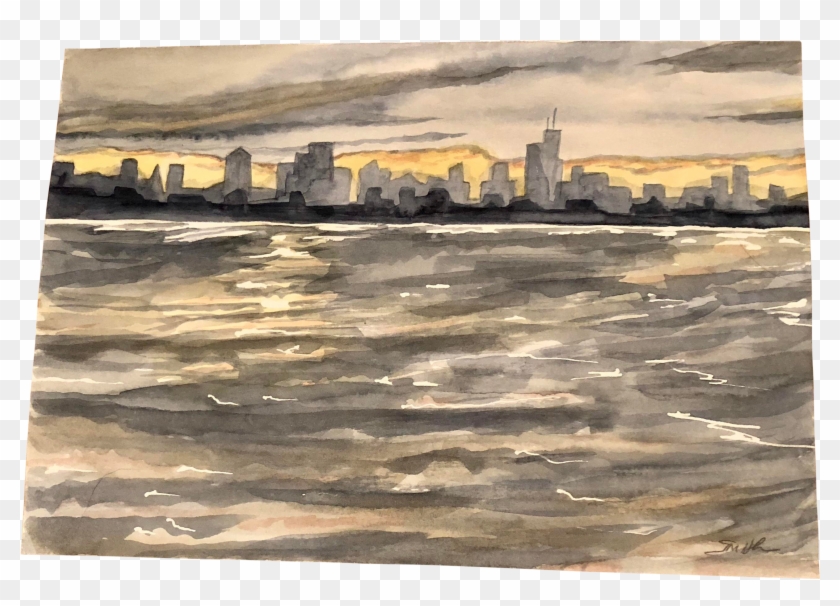 “skyline” Original Watercolor Painting By Nancy Smith - Painting Clipart