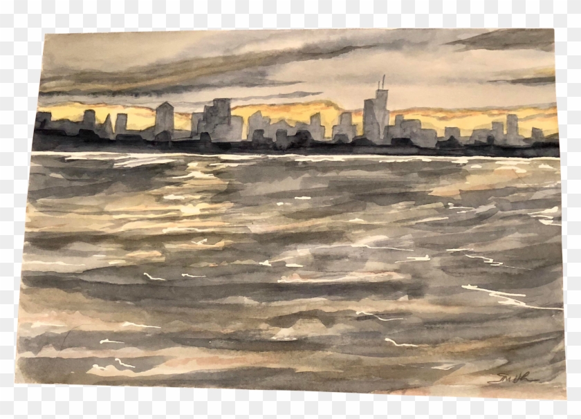 “skyline” Original Watercolor Painting By Nancy Smith - Painting Clipart #2882805