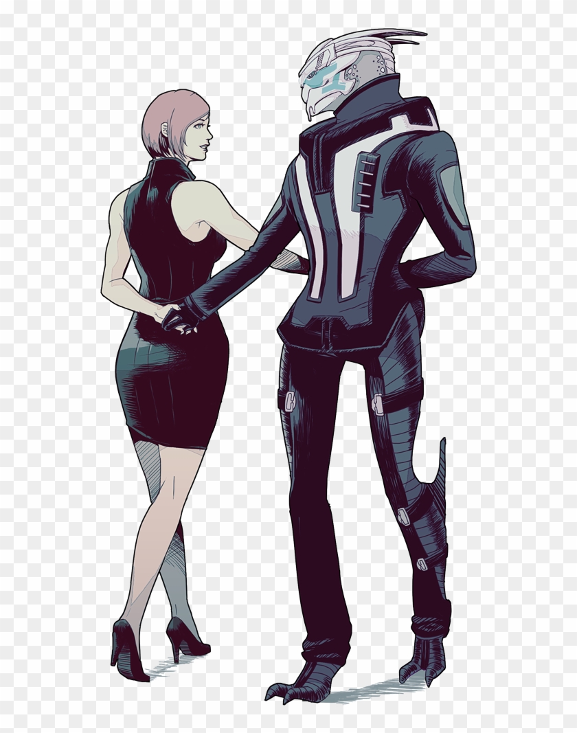 My Art Mass Effect Shepard Garrus Vakarian Shakarian - Fem Shepard And Garrus Clipart
