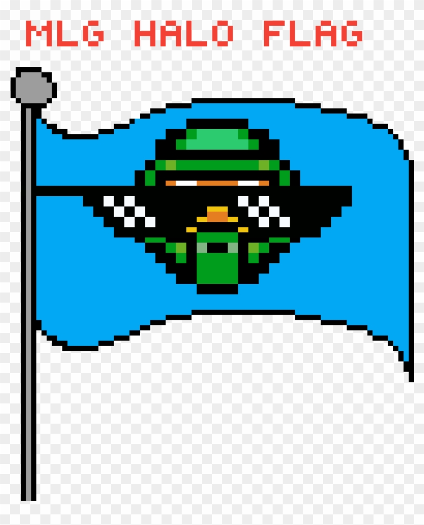 Mlg Master Cheif Flag - Casco Halo Perler Beads Clipart