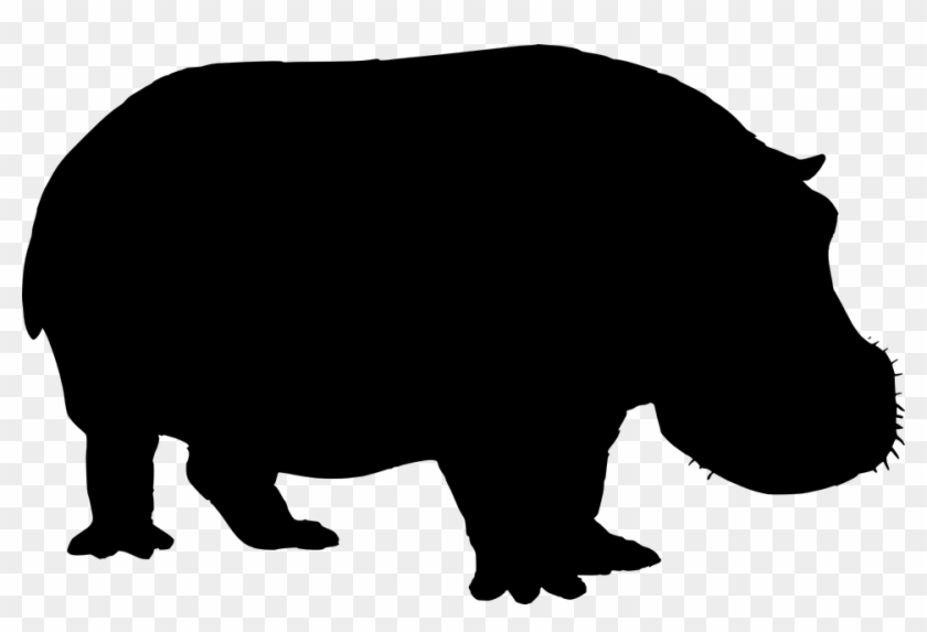 Hippo Clipart Silhouette - Png Download