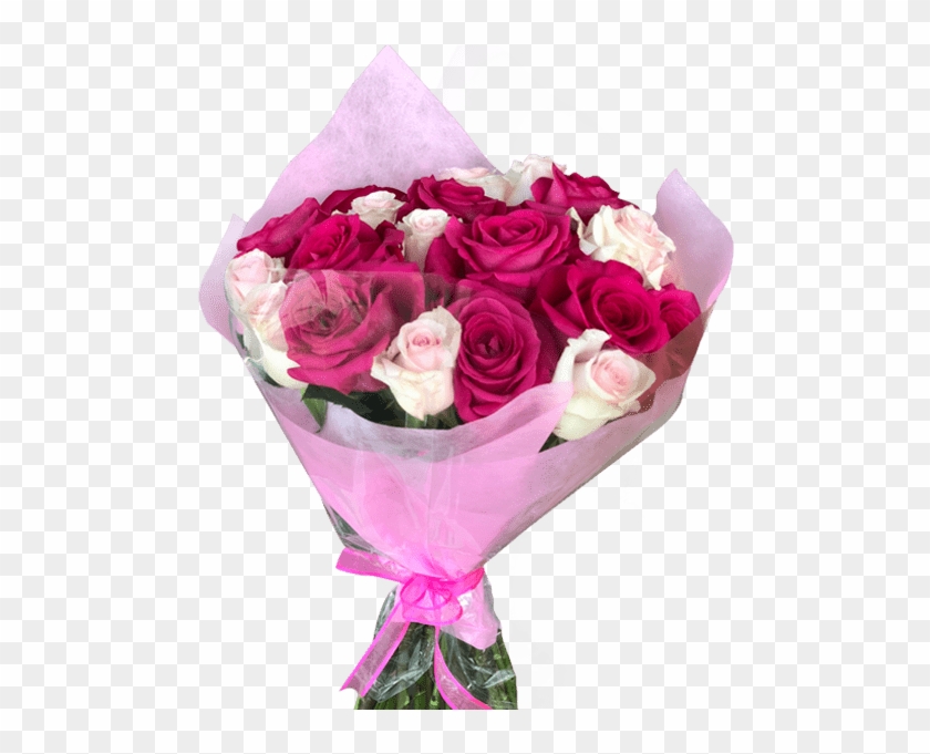 Diy 24 Hot & Light Pink Roses Bouquet Magnaflor - Garden Roses Clipart #2887490