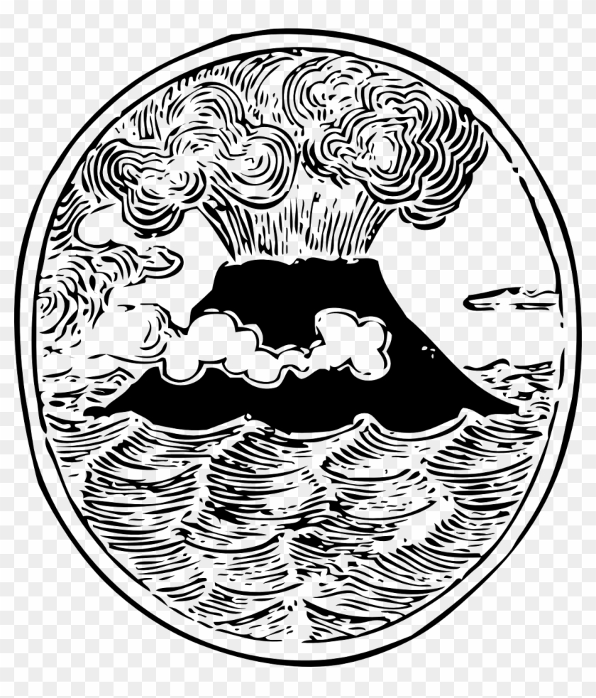 Volcano Eruption Fume Crater Png Image - Volcano Drawing Vector Clipart #2887984