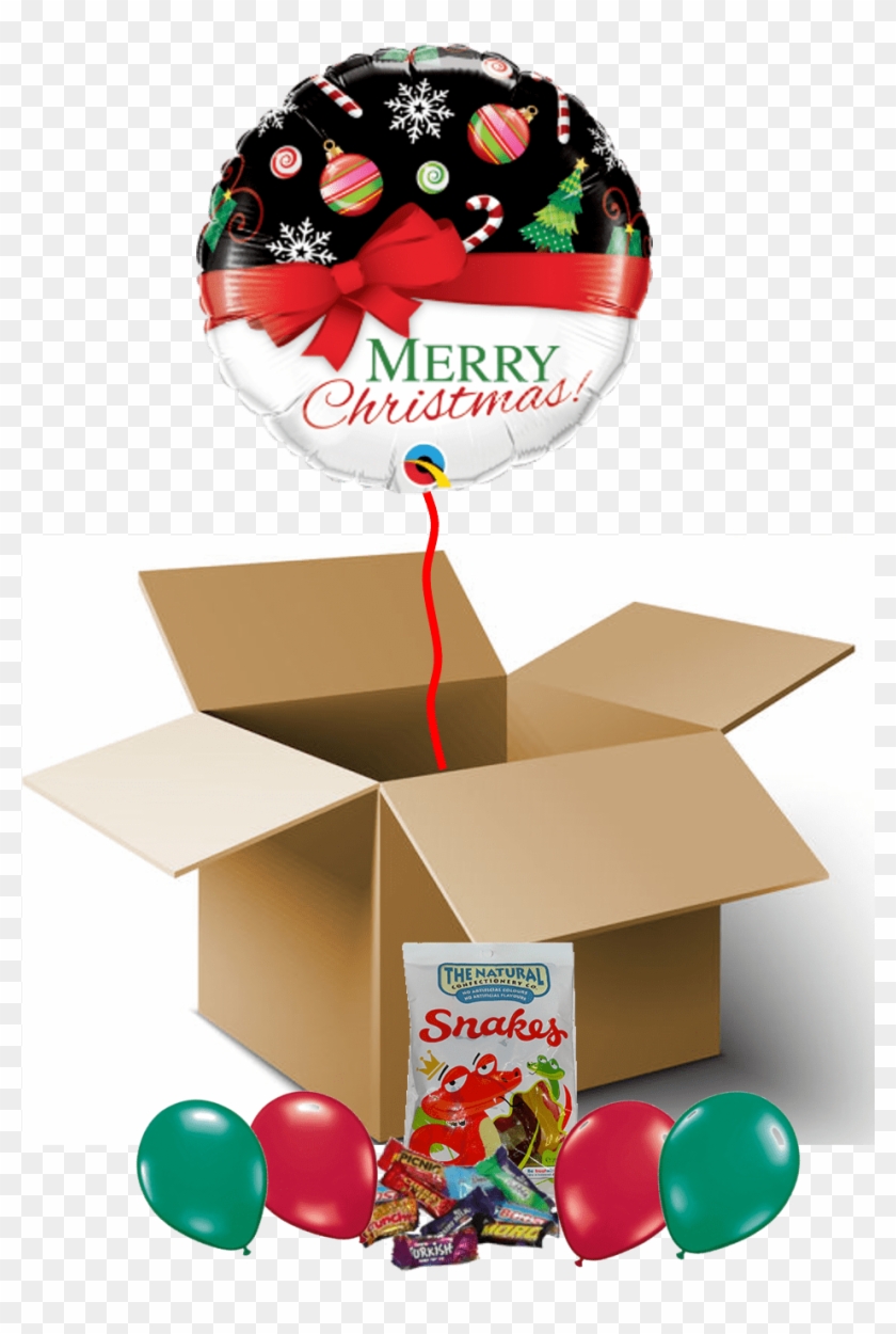 Merry Christmas Red Bow Balloon In A Box - Merry Christmas Balloon Clipart #2888413