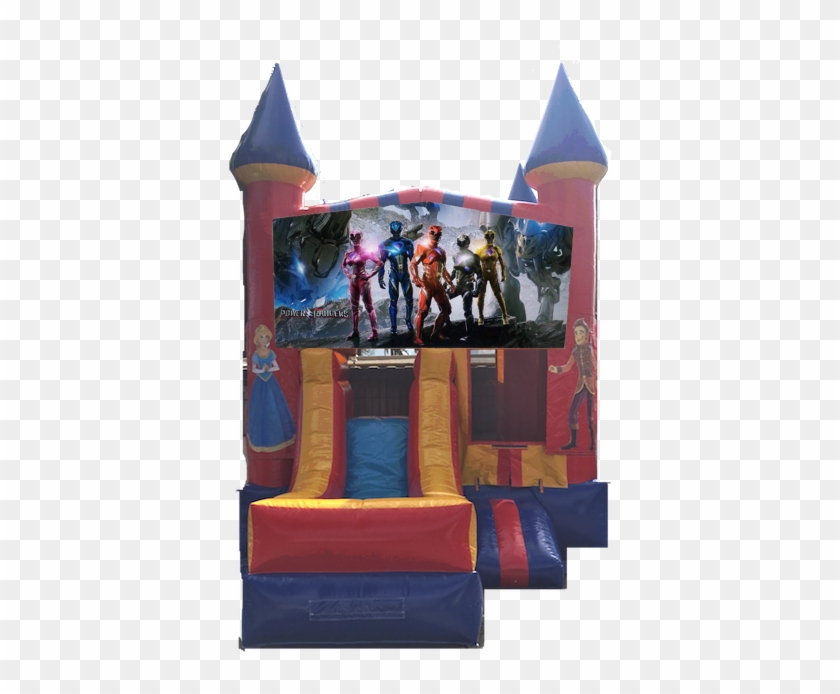 Combo Castle Front Slide Power Rangers $150 - Tangled Clipart