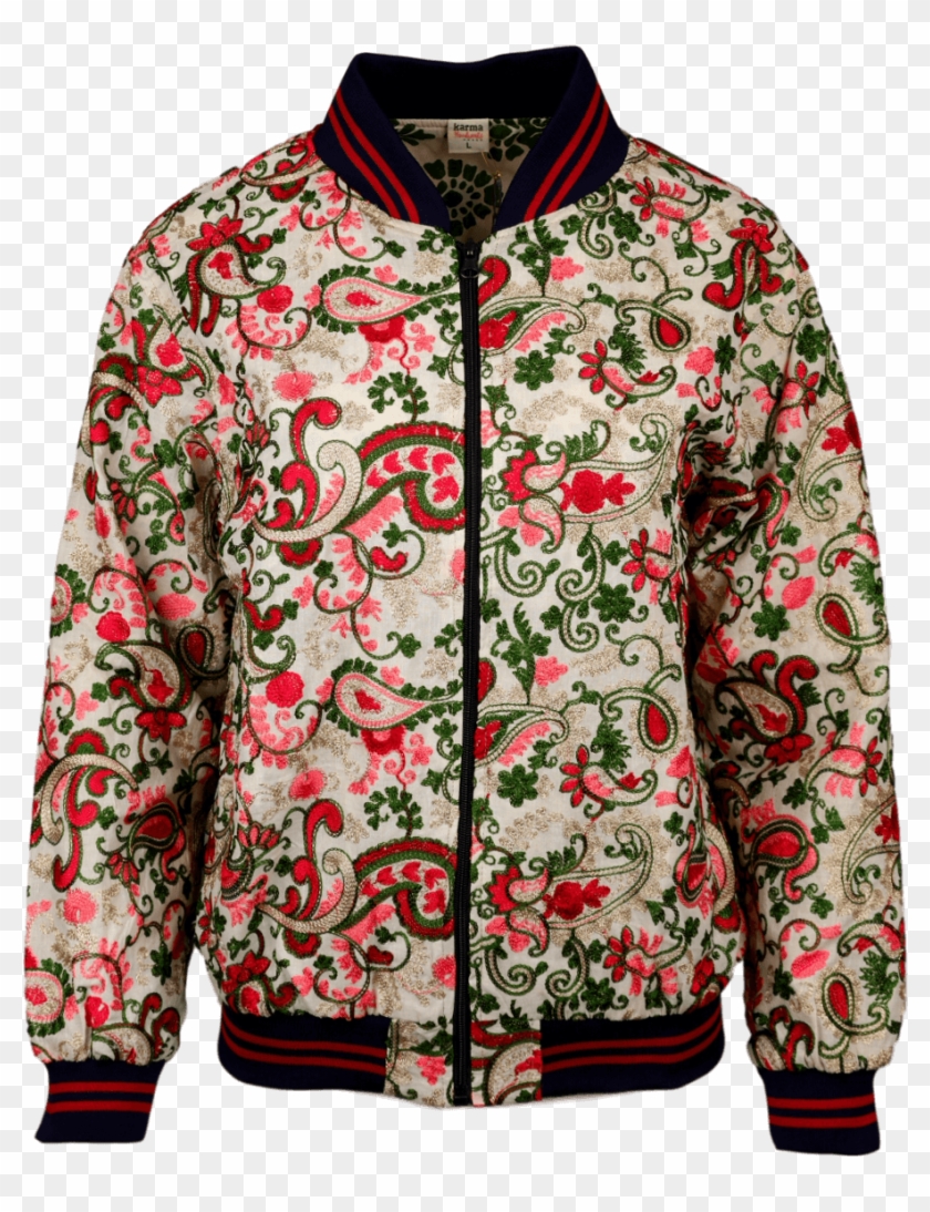 Sparkle Embroidered Bomber Jacket White - Poppy Clipart