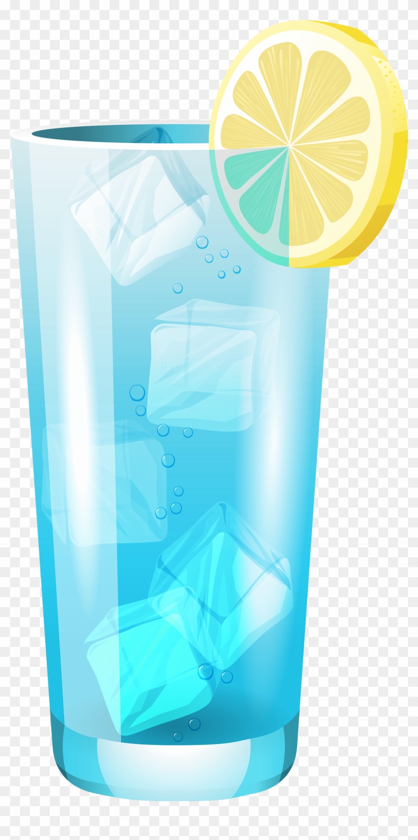Transparent Blue Cocktail Png Clipart - Lemon #2890293