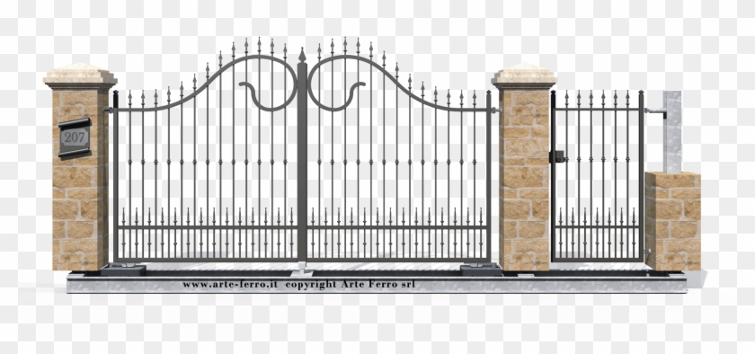 Graphic Royalty Free Library Metal Cutting House Wrought - Gate Clipart