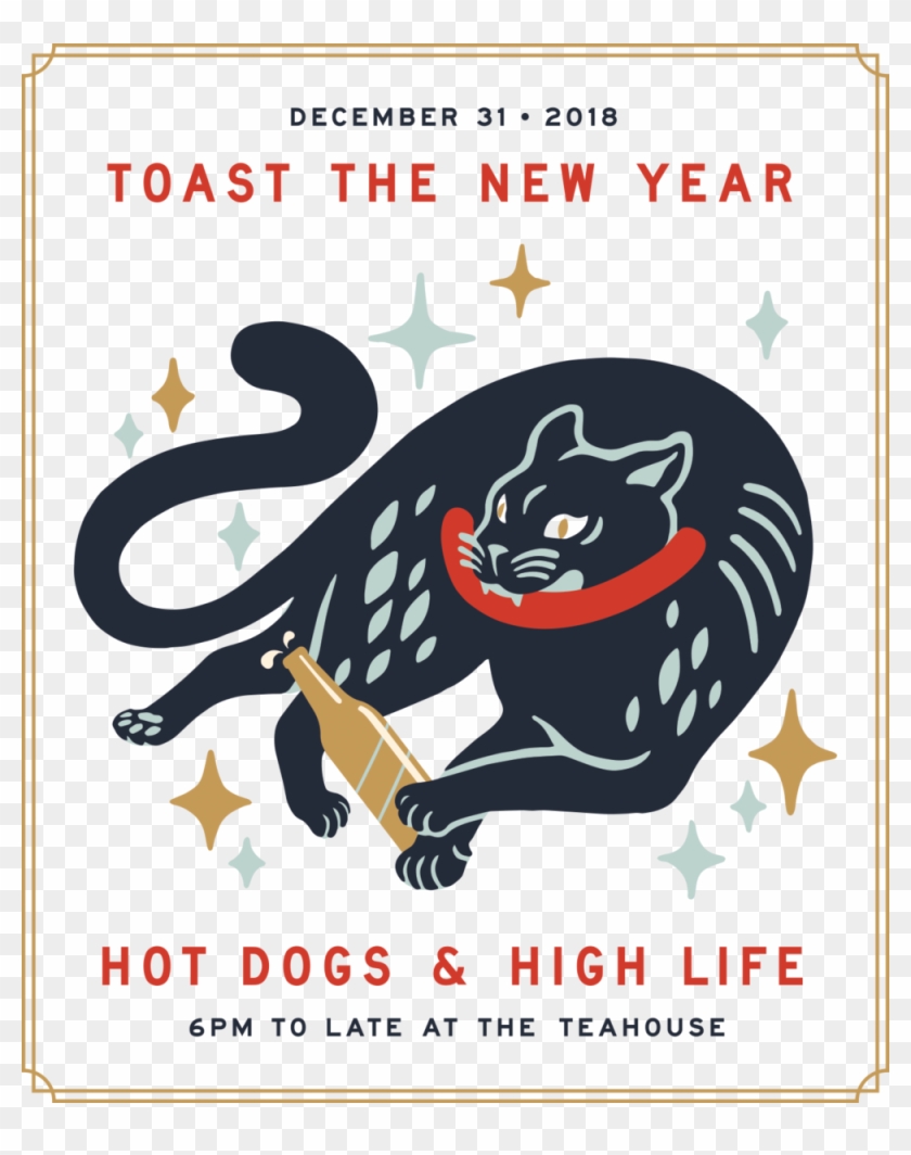 Come By The Tea House For New Years Eve - Poster Clipart