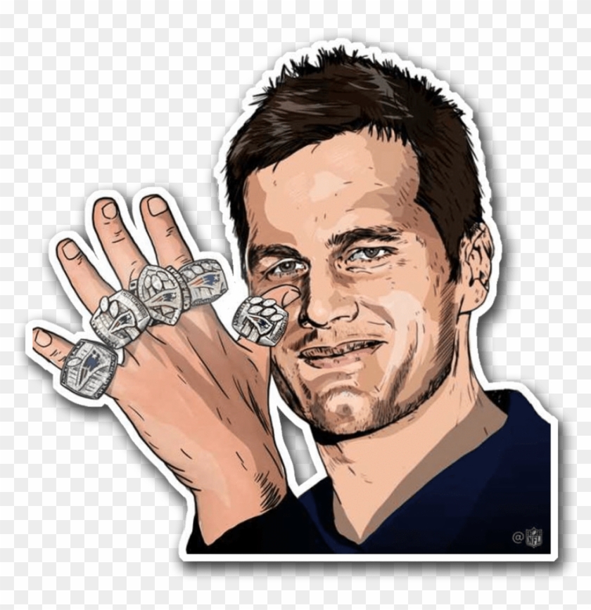 440kib, 1000x1000, Brady - Tom Brady 6 Rings Clipart