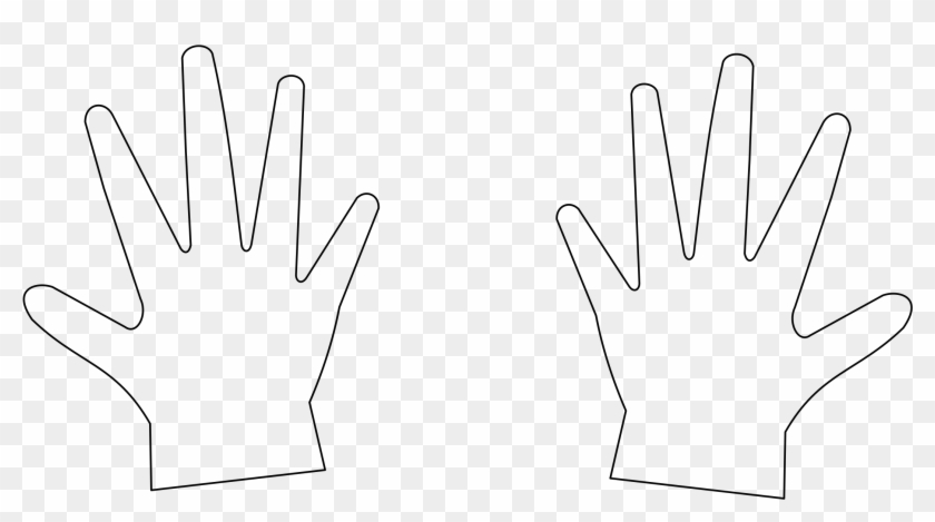 Handprint Clipart Two - Desenho De Uma Mão Simples - Png Download