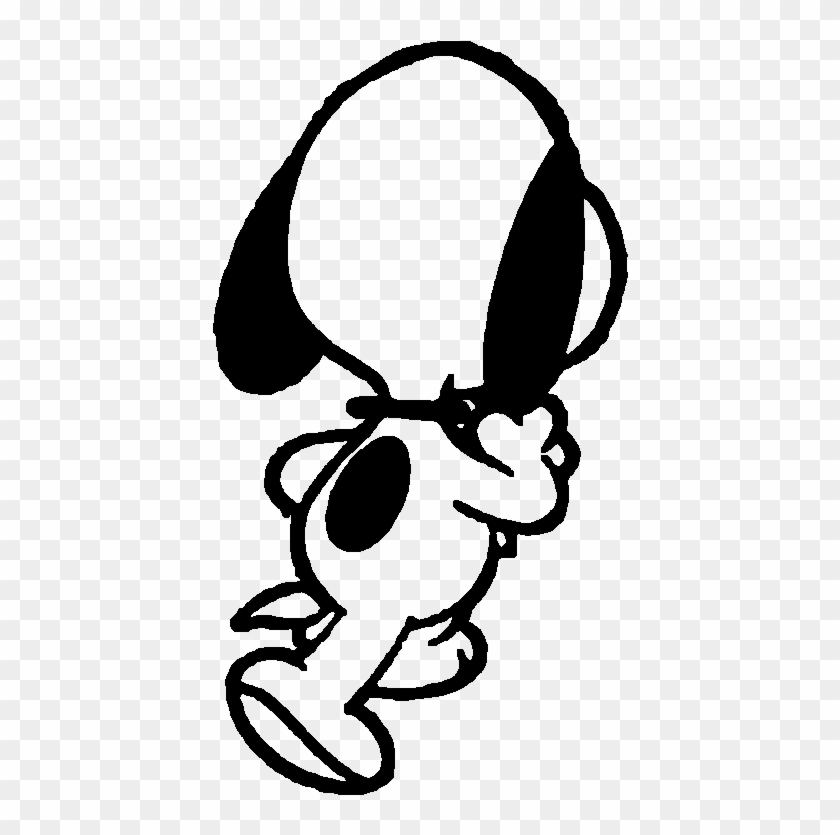Royalty Free Snoopy De Costas - Illustration Clipart