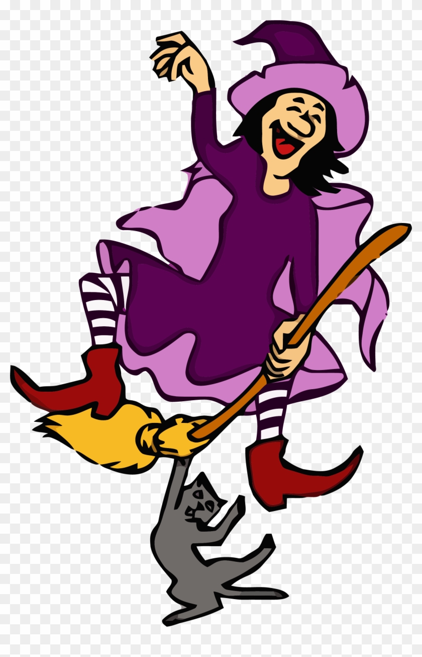 Witch Dancing With Cat Clipart Png - Dancing Witch Clipart Transparent Png