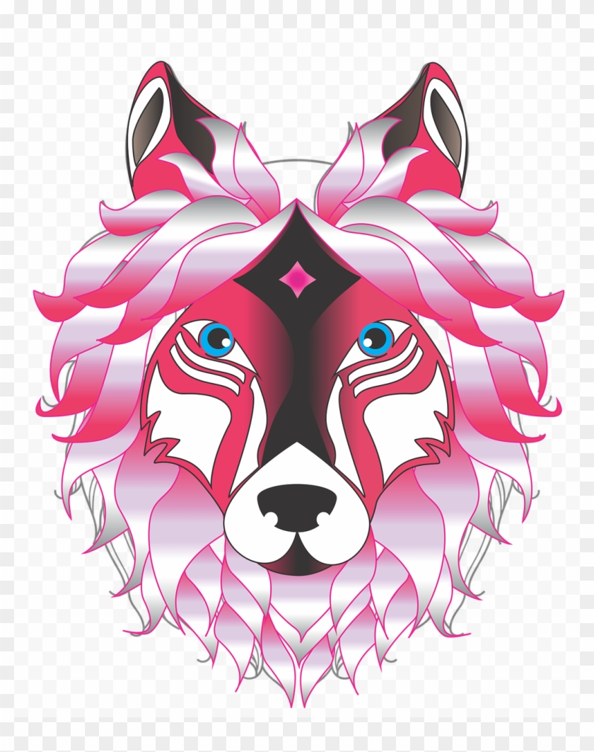 Pink Wolf Head Naughty Png Image - Wolf Clipart