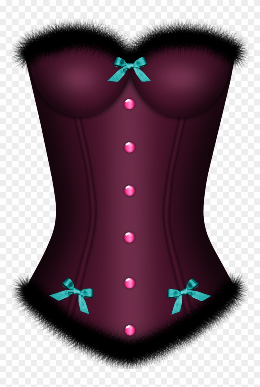 Jpg Freeuse Deep Purple Fuzzy Corset Corsets Lingerie - Corset Clipart