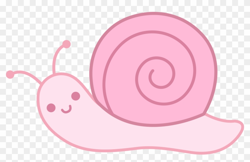 Cute Pink Snail Free Clip Art - Easy Cute Snail Drawing - Png Download