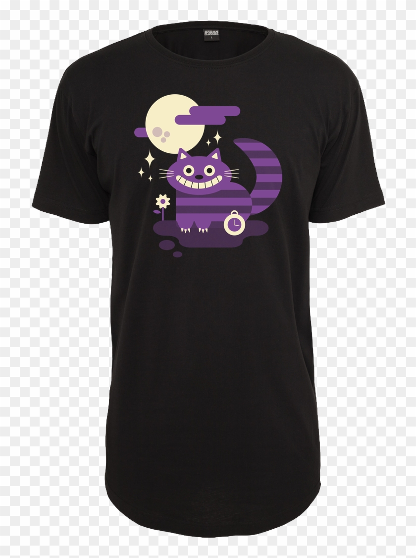 Cute Cheshire Cat Urban Classics Long Tee Shirt Front - T-shirt Clipart