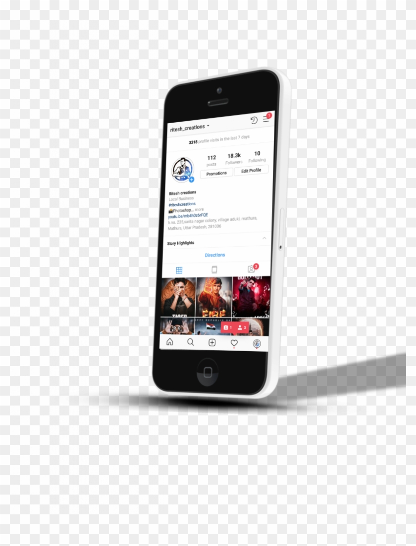 3d Mobile Png With Instagram - Iphone Clipart