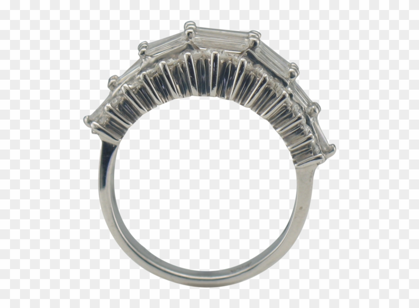 Estate 14k White Gold Baguette Diamond Ring - Bangle Clipart