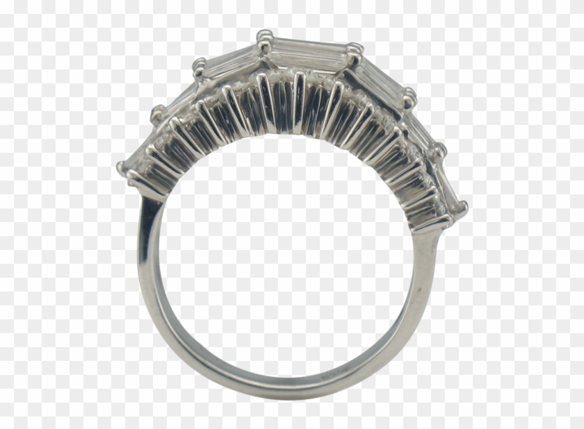 Estate 14k White Gold Baguette Diamond Ring - Bangle Clipart #2895972