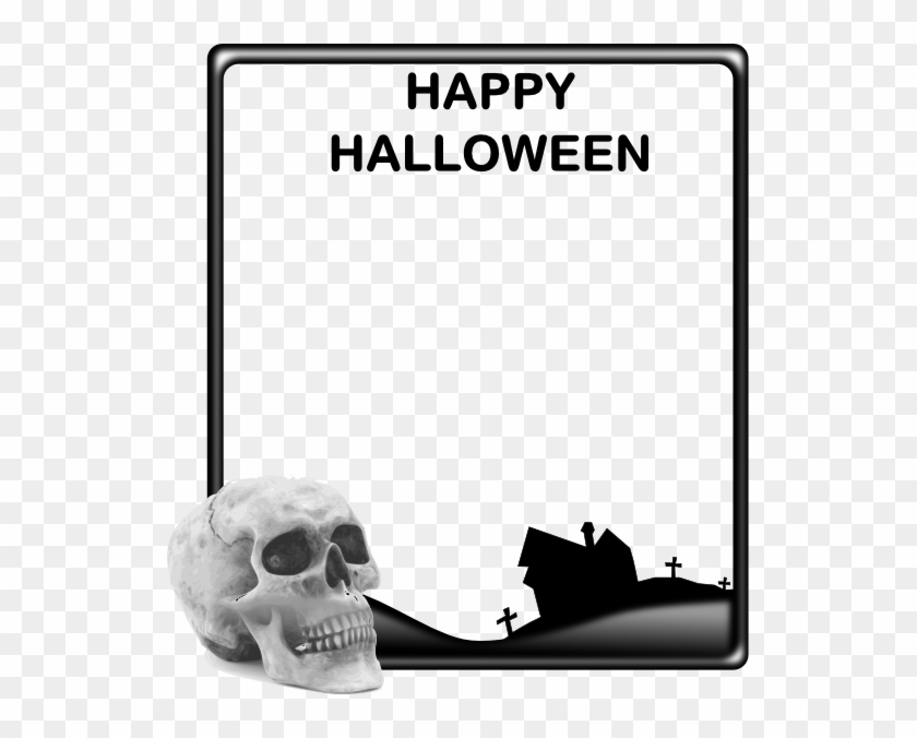 How To Set Use Halloween Graveyard Frame Svg Vector - Human Skull Clipart #2896937