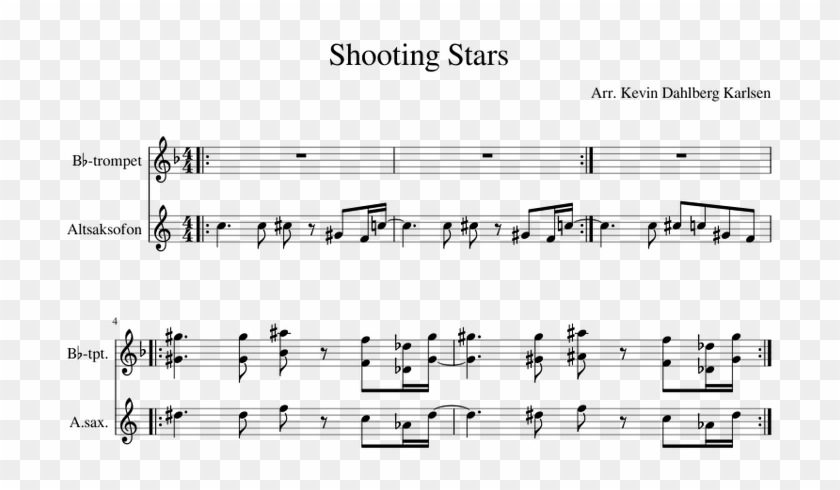 Shooting Stars Sheet Music For Trumpet, Alto Saxophone - Geordie Di De Andrè Spartito Clipart