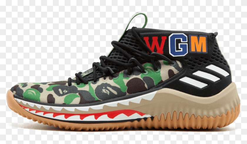 How To Get Your Size Bape Sneakers Green Camo Online - Bape Damian Lillard Shoes Clipart