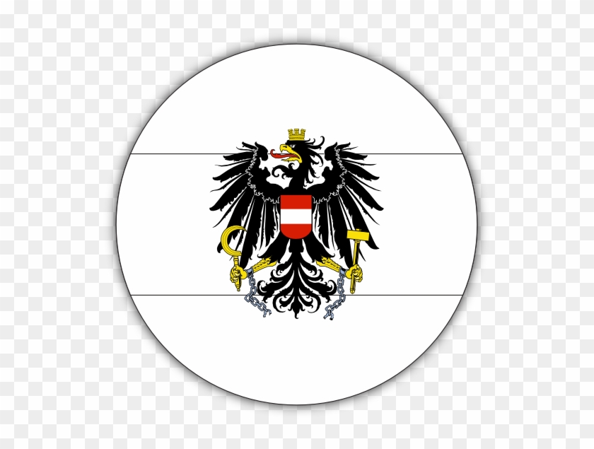 Austria Flag Button Black White Line Art 555px 95 - Austria's Logo Clipart #2897565