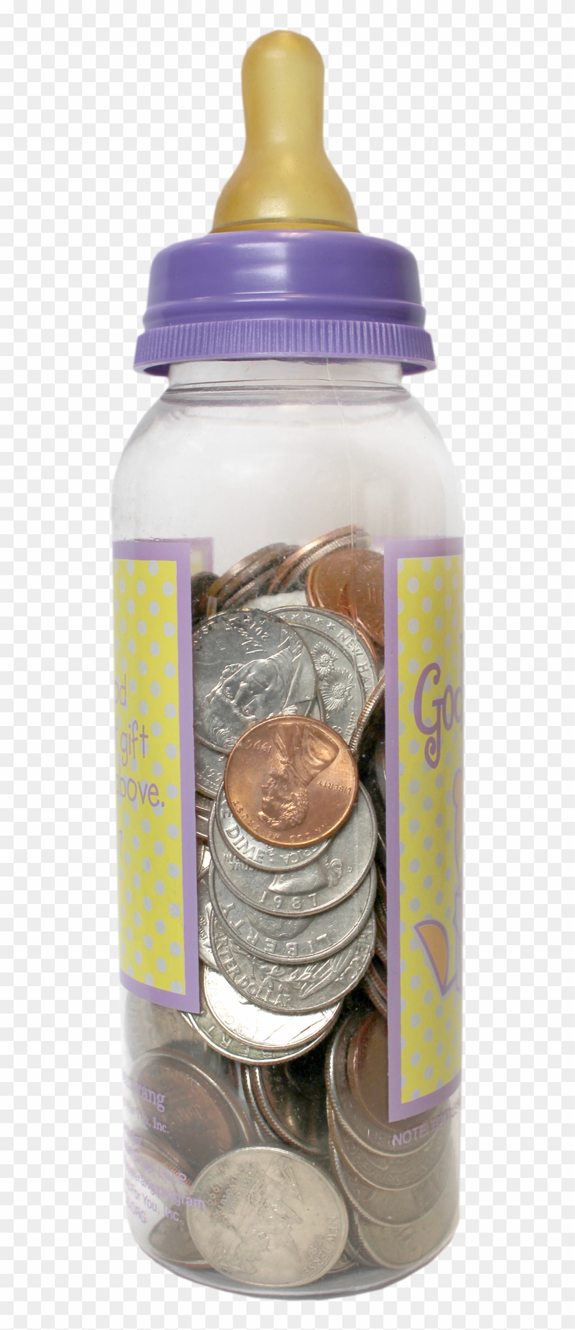 Bottles For Life - Baby Bottle Filled With Money Clipart