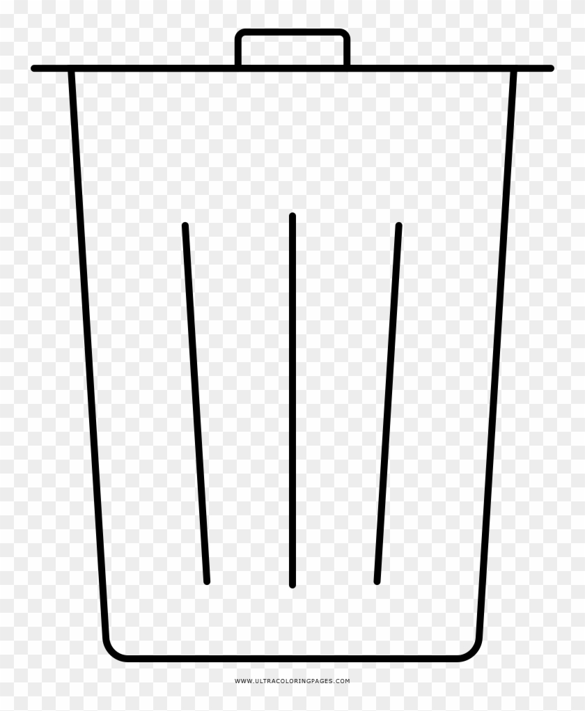 Trash Can Coloring Page - Line Art Clipart