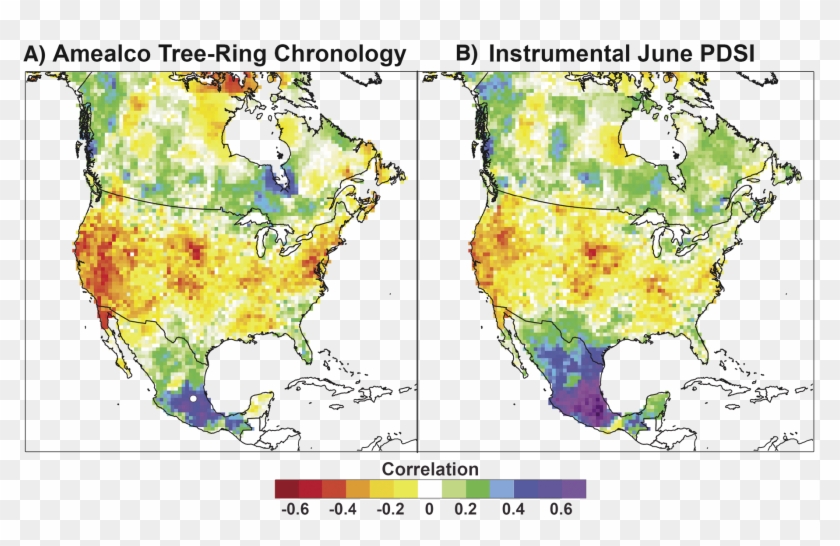 Central Mexico June Palmer Drought Severity Index Correlated - North America Drought Map Clipart