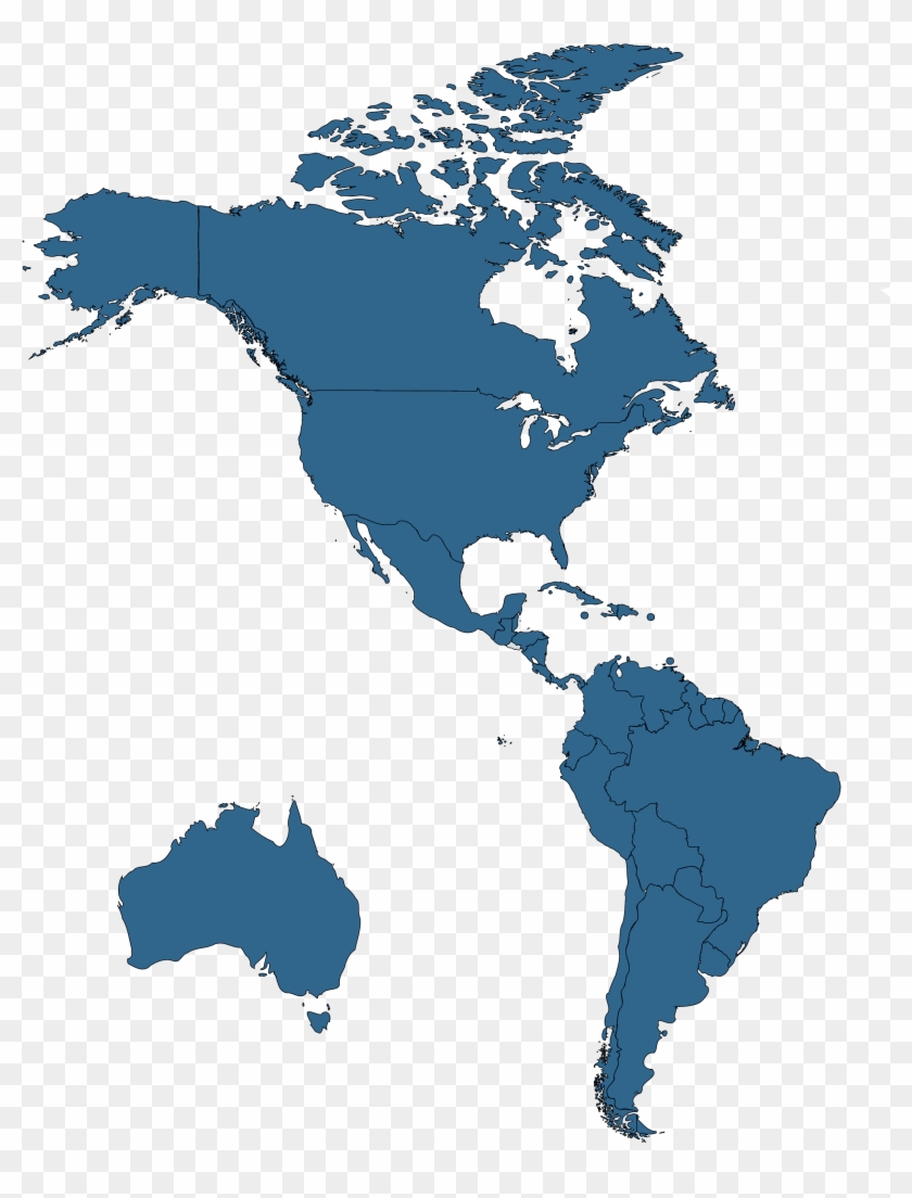 North America Map Silhouette , Png Download - Pacific Rim Map Blank Clipart