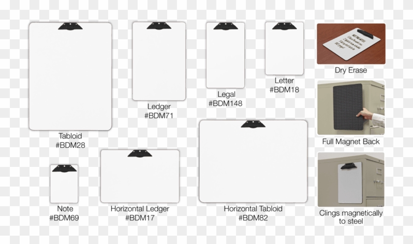 Dry-erase Whiteboard Surface Clipboard Has A Strong - Black-and-white - Png Download