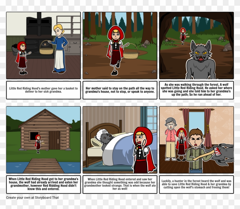 Little Red Riding Hood Little Red Riding Hood Storyboard Clipart Pikpng