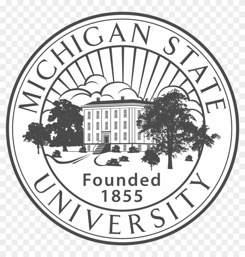 Michigan State Logo Black And White - Black Michigan State Logo Clipart #2899903