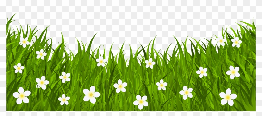 Flowers With Ground Grass Clipart