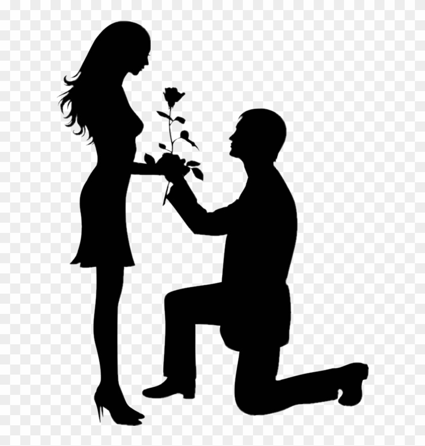 Propose Couple On Valentine Day Transparent Png Images - Girl Proposing A Boy Clipart #290894